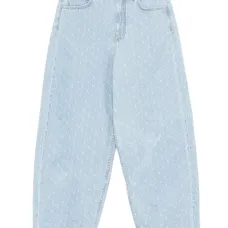 Широкие джинсы с принтом