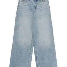 Прямые джинсы с кристаллами