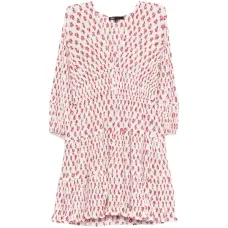 Платье с V-образным вырезом и цветочным принтом