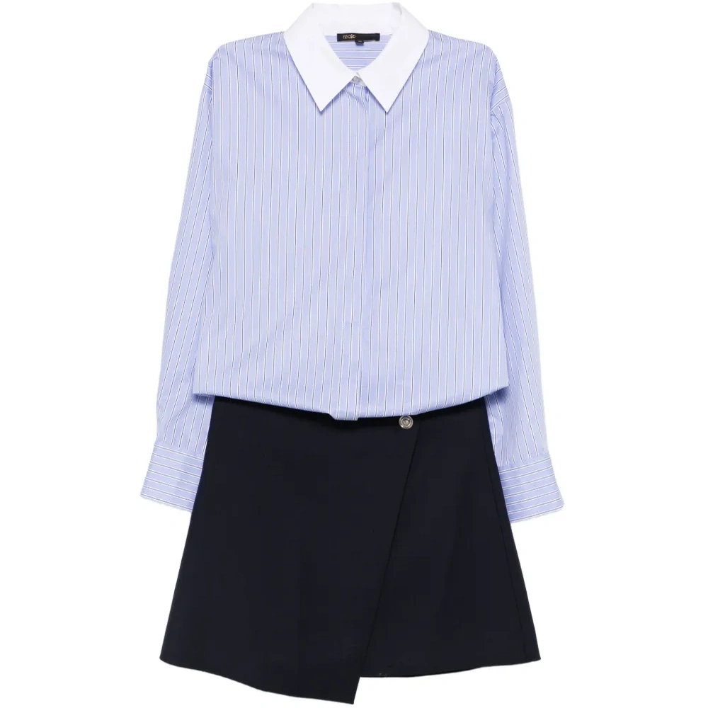 Асимметричное мини-платье в полоску