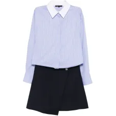 Асимметричное мини-платье в полоску