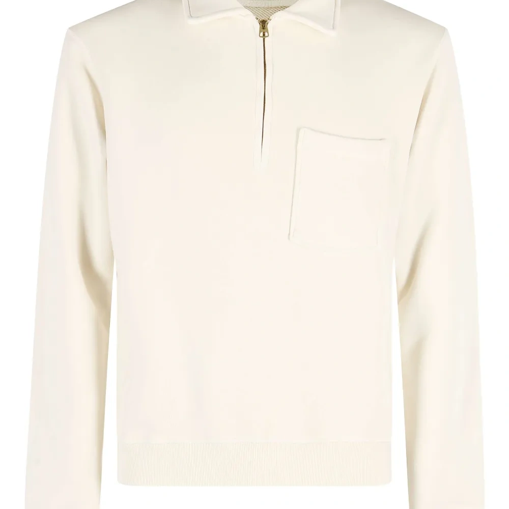 Толстовка с воротником на молнии и нагрудным карманом