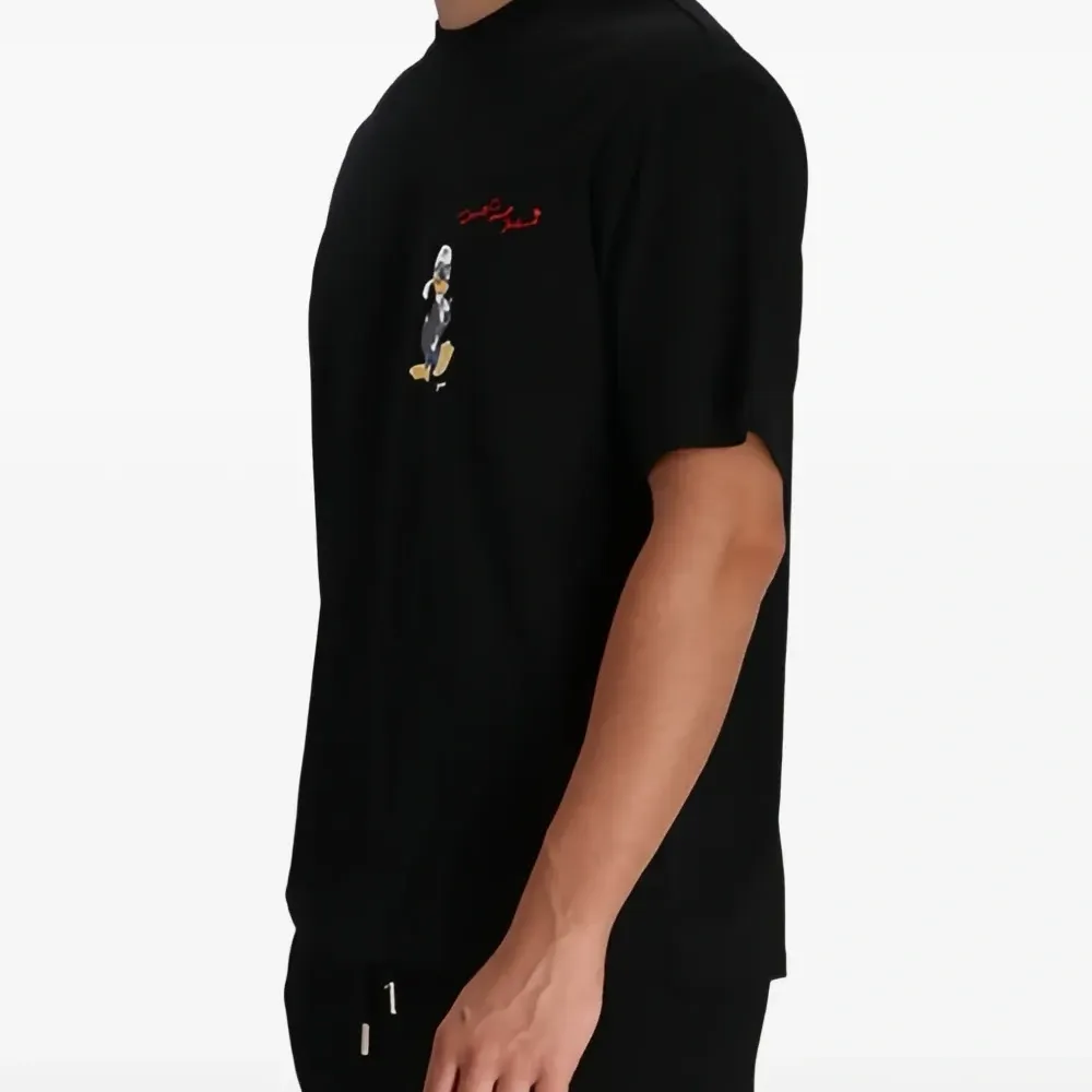 Футболка с мультяшным принтом и круглым вырезом