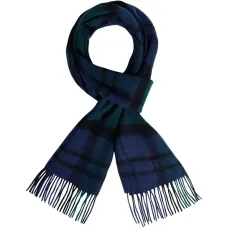 Клетчатый шарф с бахромой