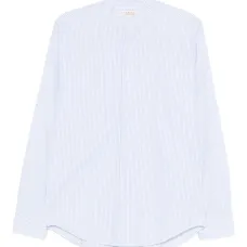 Полосатая рубашка без воротника