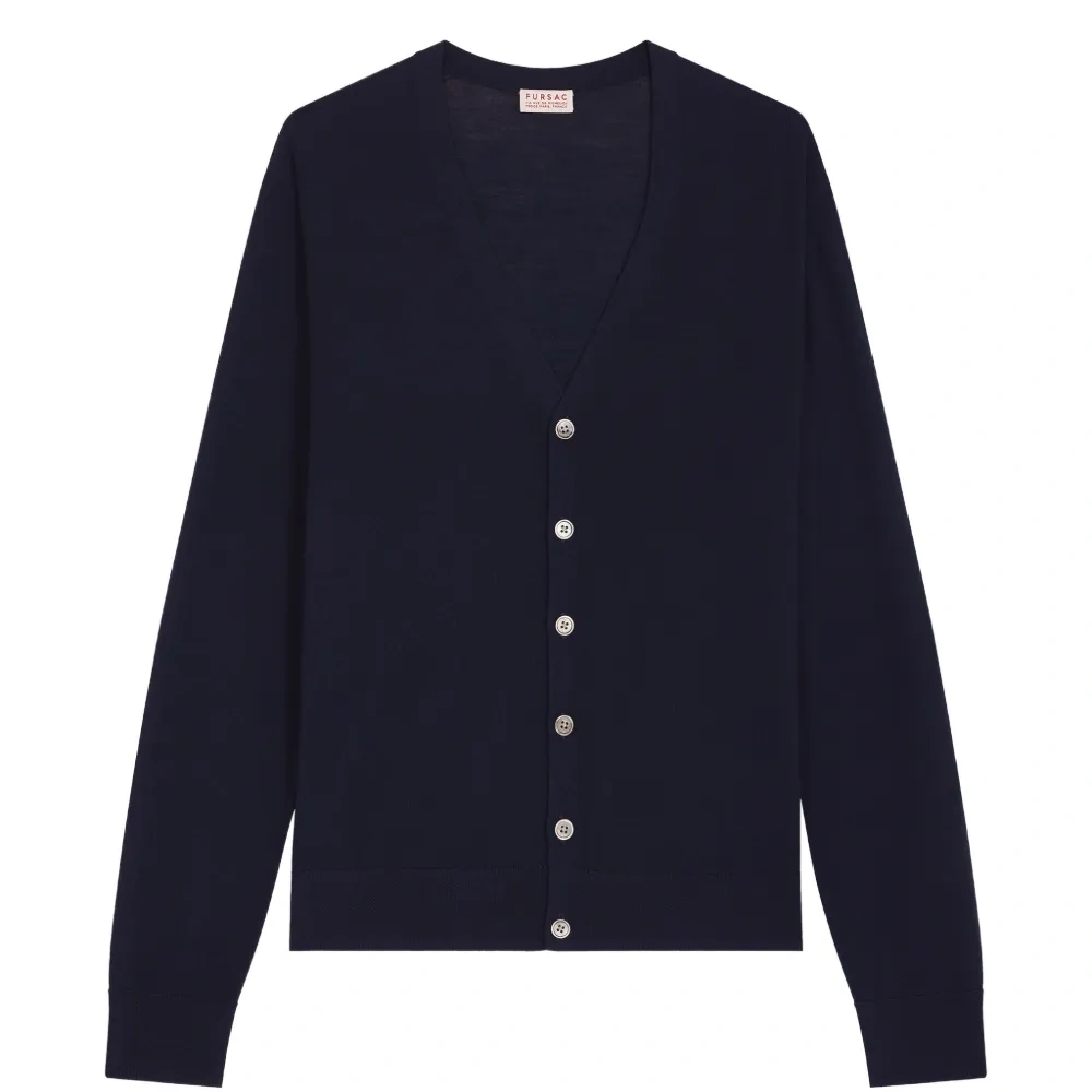 Кардиган с V-образным вырезом из шерсти