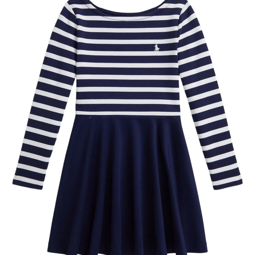 Полосатое платье с логотипом