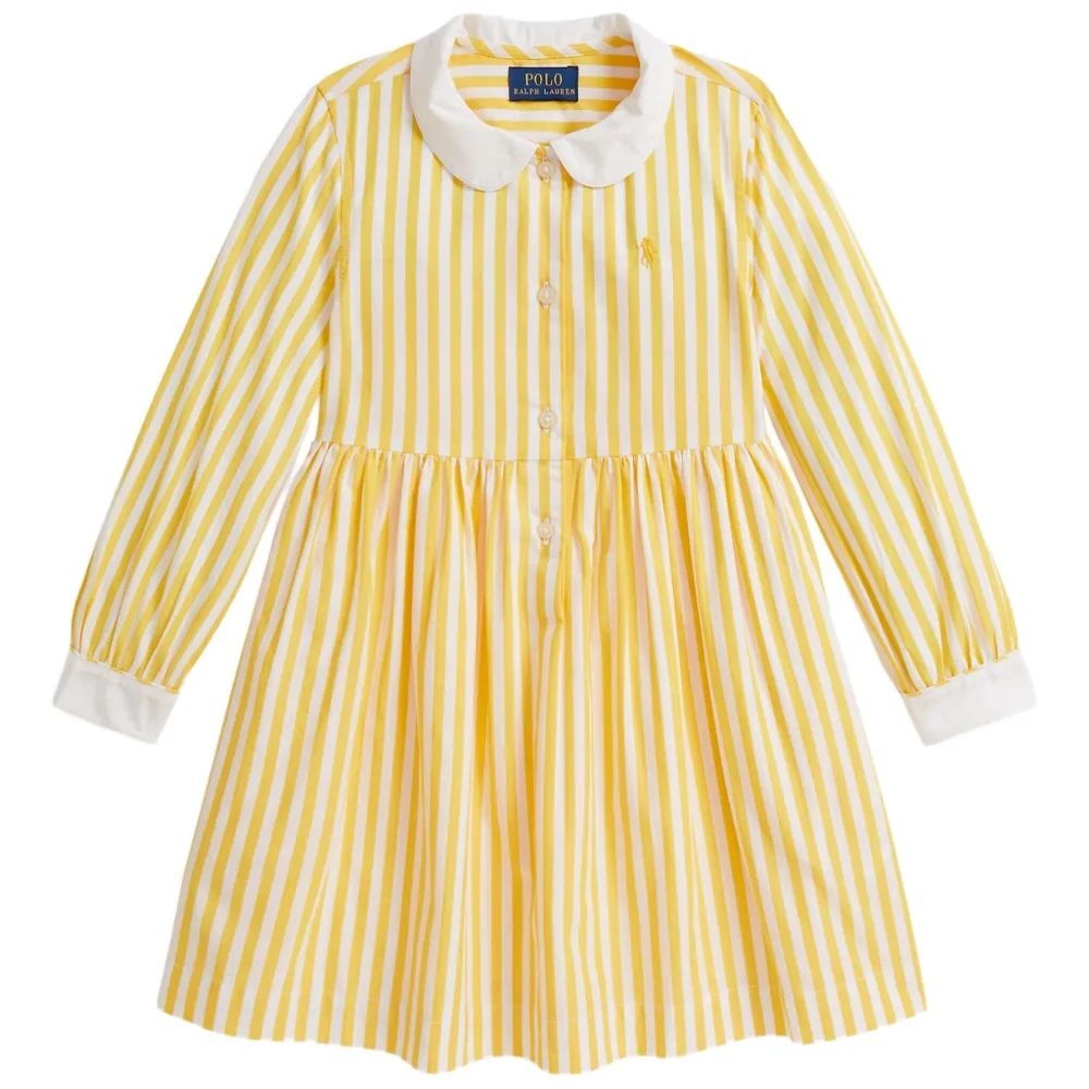 Полосатое платье с длинными рукавами