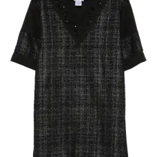 Мини-платье с панелями и V-образным вырезом