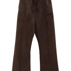 Трикотажные брюки-клёш с эффектом замши