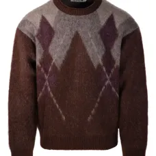 Свитер с V-образным вырезом и узором аргайл