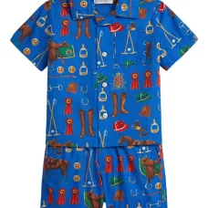 Комплект из топа и шортов с принтом