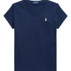 Футболка с вышивкой и V-образным вырезом