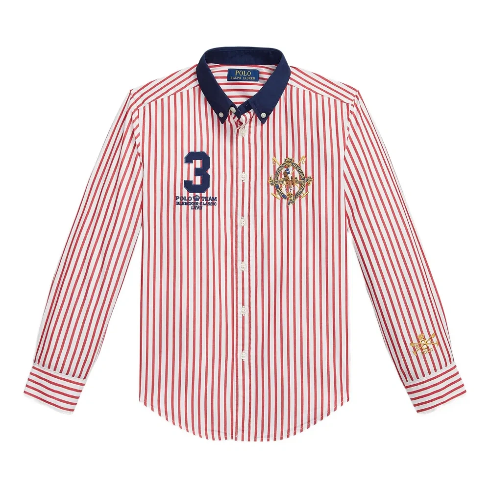 Рубашка в полоску с логотипом Pony Crest