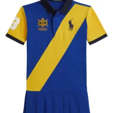 Платье с вышитым логотипом и складками