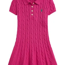 Платье фактурной вязки с короткими рукавами Платье фактурной вязки с короткими рукавами