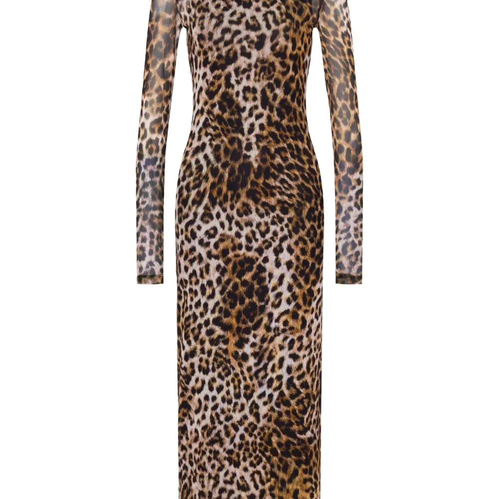 Платье макси с леопардовым принтом