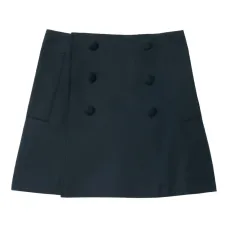 Юбка с пуговицами, обтянутыми хлопковой тканью