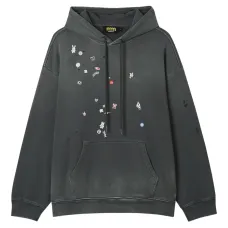 Худи с эффектом потертости и аппликацией