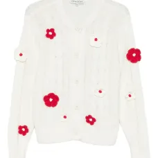 Кардиган с цветочной аппликацией Кардиган с цветочной аппликацией