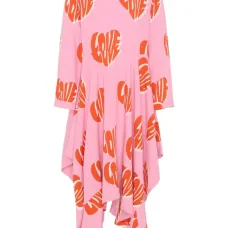 Платье с длинными рукавами и принтом