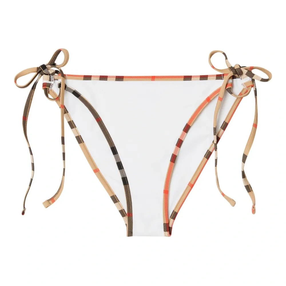 Плавки бикини с отделкой в клетку