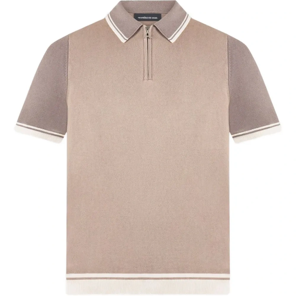 Рубашка поло с отделкой в полоску