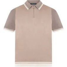 Рубашка поло с отделкой в полоску Рубашка поло с отделкой в полоску