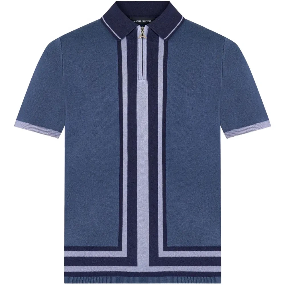 Рубашка поло с отделкой в полоску