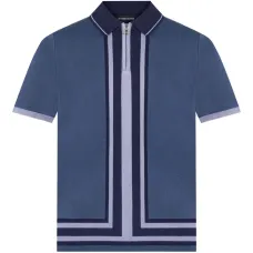 Рубашка поло с отделкой в полоску Рубашка поло с отделкой в полоску