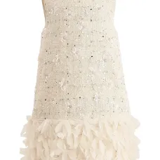 Платье с перьями и пайетками