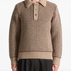 Свитер с длинными рукавами и рукавами поло Свитер с длинными рукавами и рукавами поло