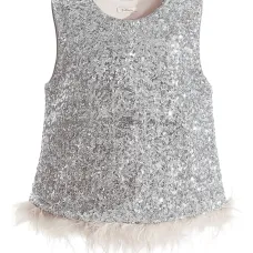 Комплект из топа и юбки с пайетками