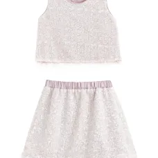 Комплект из топа и юбки с пайетками