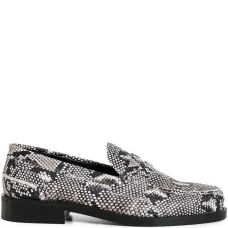 Лоферы с тиснением под кожу змеи