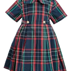 Клетчатое платье с короткими рукавами