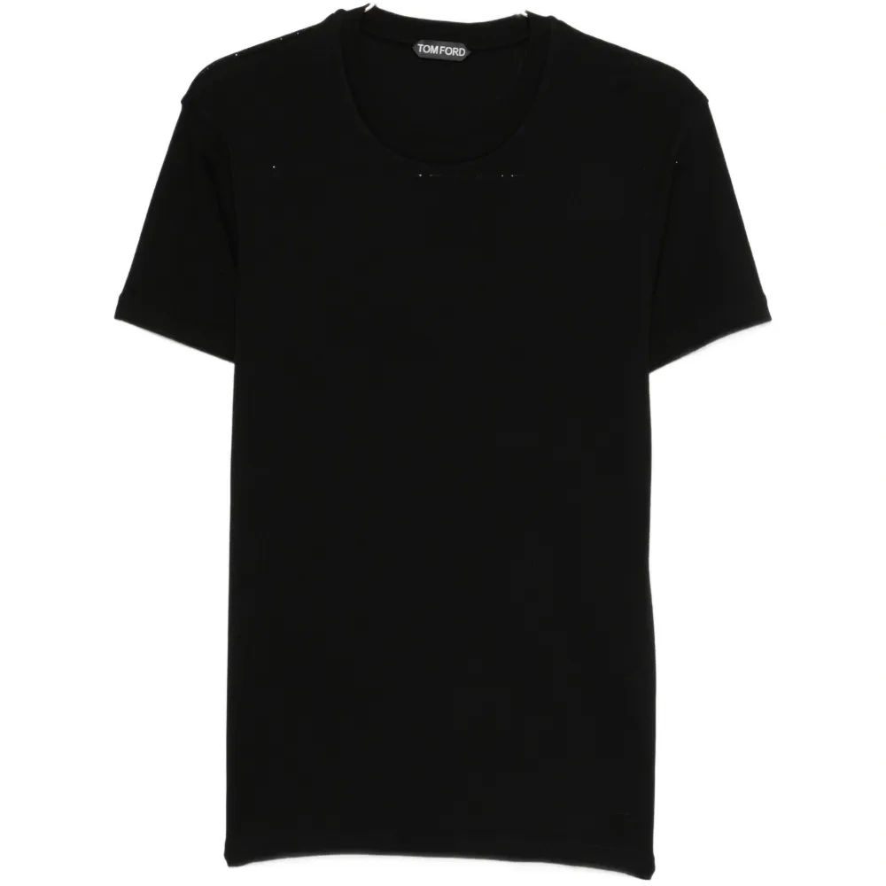 Футболка с перфорацией и круглым вырезом