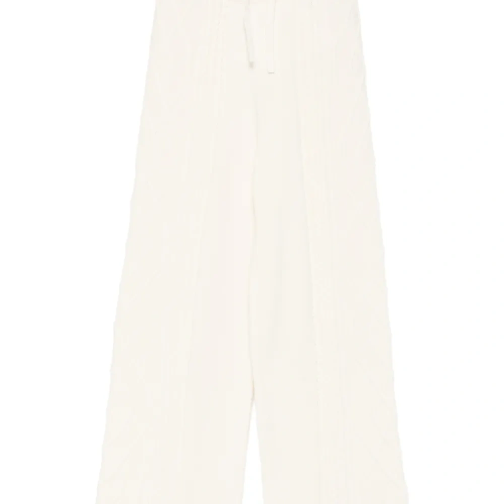 Шерстяные брюки фактурной вязки