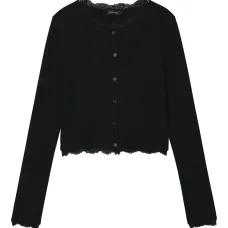 Кардиган с кружевной отделкой