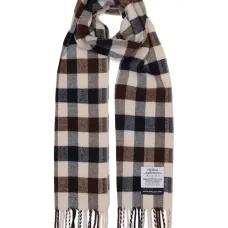 Клетчатый шарф Macro Club с кисточками