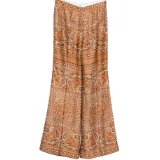 Брюки палаццо с принтом пейсли