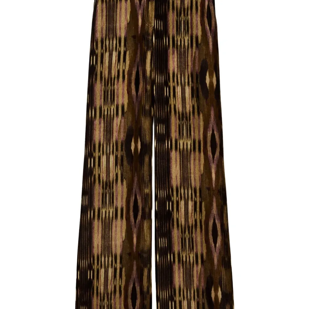 Бархатные брюки палаццо Velvo с принтом