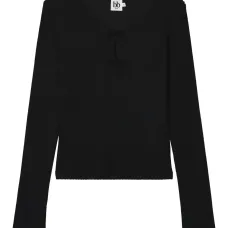 Джемпер в рубчик с длинными рукавами