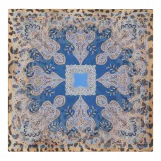 Шелковый платок с анималистичным и пейсли принтом