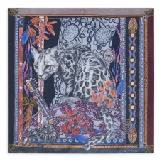 Шелковый платок-паше с леопардовым принтом