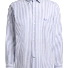 Рубашка из сирсакера в полоску