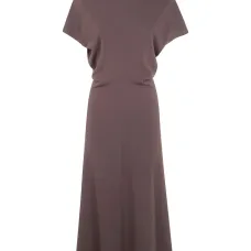 Платье миди с высоким воротником