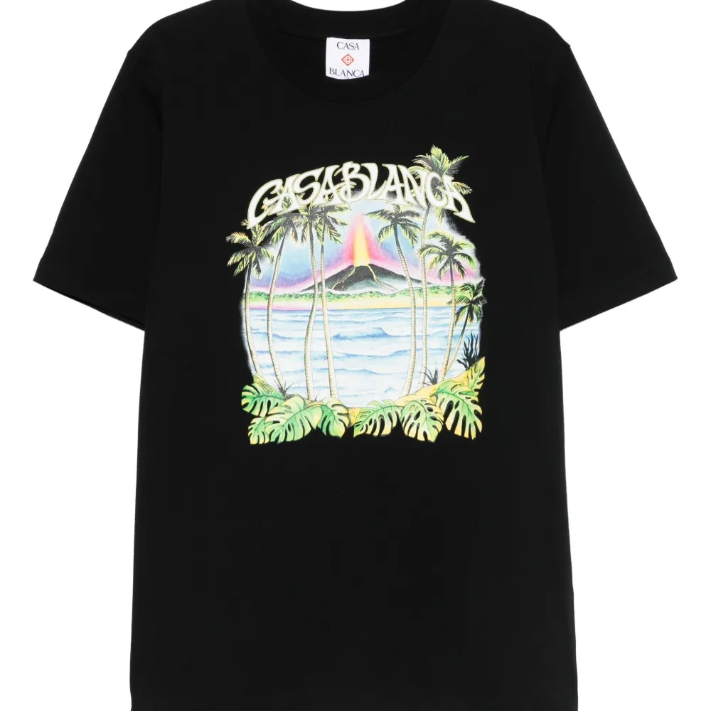 Футболка с тропическим принтом «Пальмы»