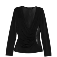 Топ с драпировкой и вставками