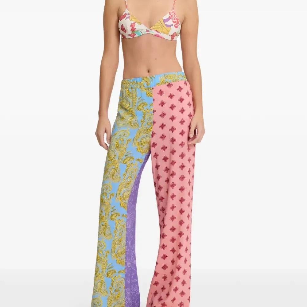 Брюки с пэчворком из узора "пейсли"